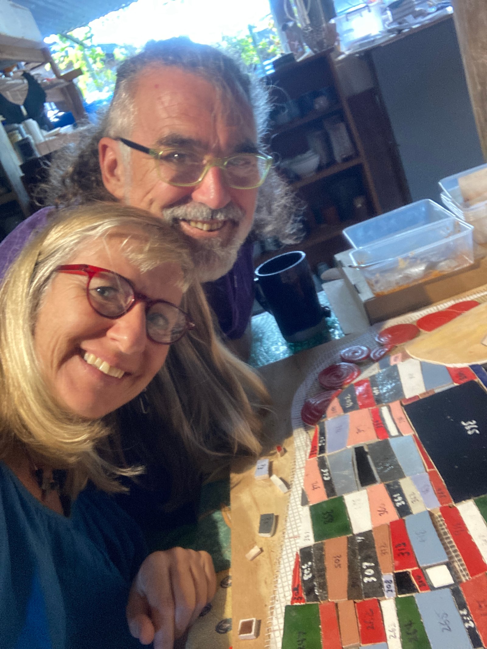 Brett and Kari in their studio
