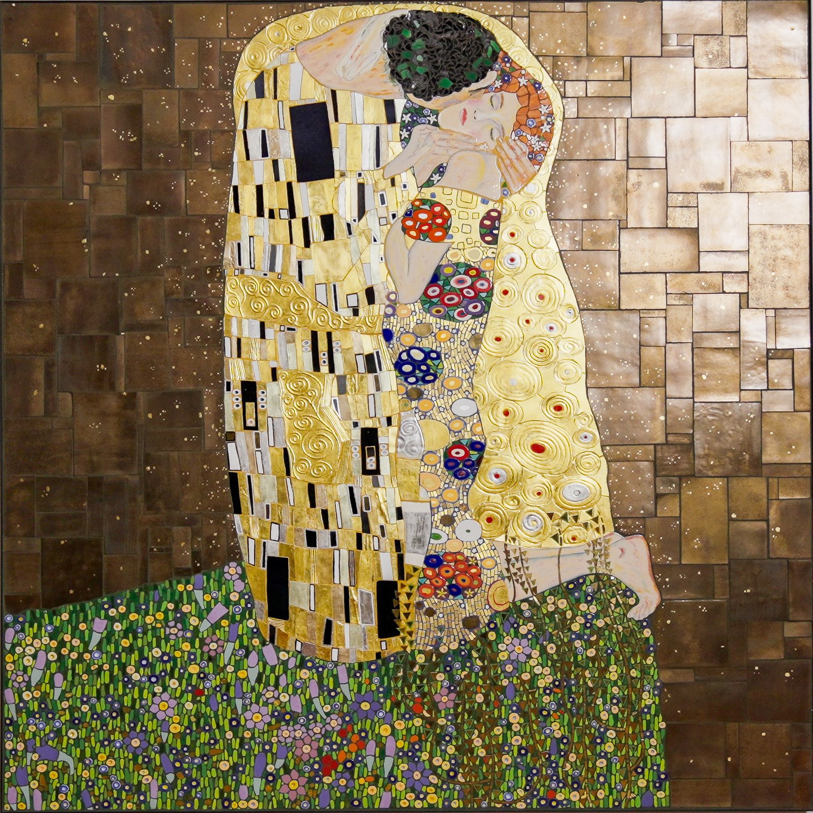 The complete The Kissing Project ceramic mosaic artwork